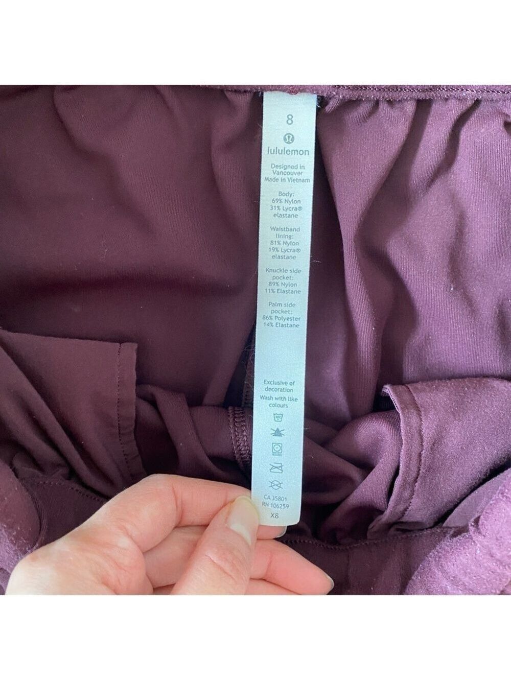 Lululemon Keep Moving 7/8 Pant High Rise Size 8 Cassis Full-On Luxtreme - Picture 8 of 14